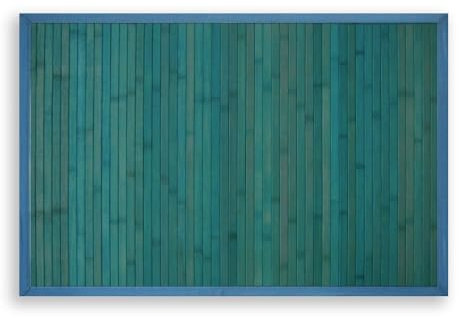 Tappeto in bambù, Antiscivolo, Igienico, Lavabile, 50x75, 50x110, 50x180, 50x240, Verde, Marrone, Acquamarina, Arancio, Nero. Mod. MARACAS (Acquamarina, cm 50x75)