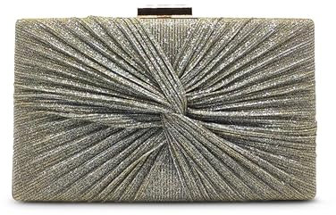 MICHELLE MOON Damen Handtasche Klein Elegant mit Glitzer | Goldene Clutch für Hochzeit, Party und besondere Anlässe | Handtasche Gold Damen mit abnehmbarer Schulterkette