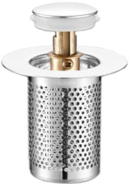 Waterjake Pop-Up Bouchon de lavabo avec tamis 33 à 55 mm avec tamis et filtre de vidange pour évier de cuisine