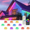 Permanente Außenbeleuchtung, 15M Smart RGB IC Außenleuchten mit 72 Szenenmodi, IP67 wasserdicht Lichterkette außen, Arbeit mit APP und Fernsteuerung für Feste im Innen- und Außenbereich, Feiertag