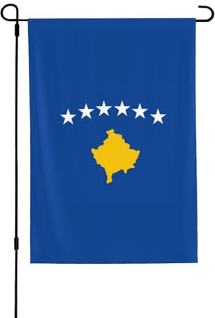 SSGVLPTO Drapeau du Kosovo imprimé double face Drapeaux de jardin Drapeaux décoratifs extérieurs Drapeaux de terrasse