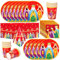 HOWAF Decoración Navidad Reyes Magos, Vajilla y Mantel, Plato Llano, Servilleta Papel, Vaso Cartón para Mesa Navideña