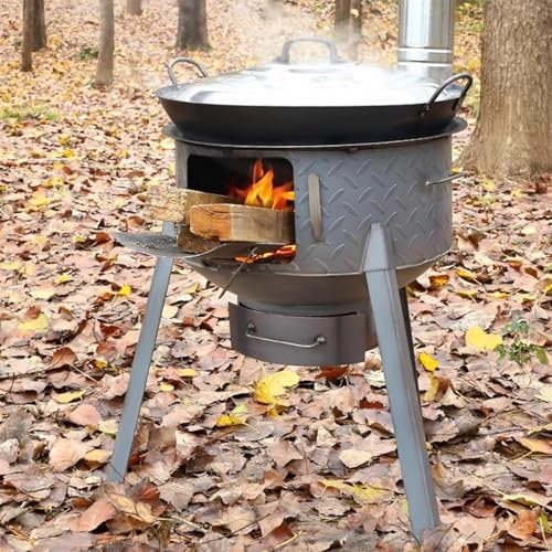 Tragbarer Camping-Holzofen, Eisenzelt, Camping-Brennholzofen, Holzofen, Zeltofen, Holzbrenner, Kochen im Freien for Notfälle, Wandern, Camping, Rucksackreisen, Picknick, Grillen