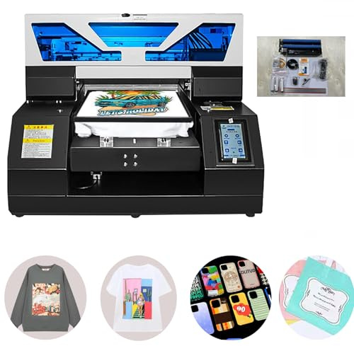 Furvveerr A3 Drucker A3 UV19 Printer Multifunktionsdrucker UV Farbe Flatbed Drucker DTG Printer Flaschendrucker 2880 * 1440dpi mit R1390 Druckkopf,für Den Druck von Telefonhüllen,Leder,Acryl,etc.