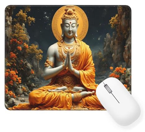 Mauspad Gelb Mauspad Klein 36 x 30 cm, Mousepad mit Wasserdicht und Rutschfester, Vernähter Kanten Mousepad Zen, Gaming Accessories, Verbessert Geschwindigkeit und Präzision für Büro, Gaming W-223