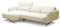 DomoHome BARILLO Ecksofa mit Verstellbarer Rückenlehne, Tiefe Sitzfläche, Verstellbare Rückenlehne, Stahlfüße, Elegante Armlehnen, DREI Rückenkissen, Freistehend, 261x170x97 cm Linke Seite Platin
