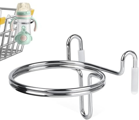 Ziennhu Becherhalter für Körbe, faltbar, verstellbar, aus Metall | Rutschfester Aufbewahrungsständer für den Supermarkt Airport Warehouse Beach |