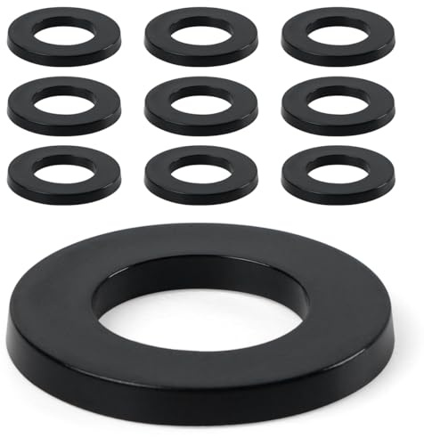 FOMGIIN Lot de 10 rondelles en plastique noir M16 x 30 mm - Rondelles de carrosserie en nylon - Rondelles en plastique - Rondelles en plastique - Pour plombier, isolation électrique