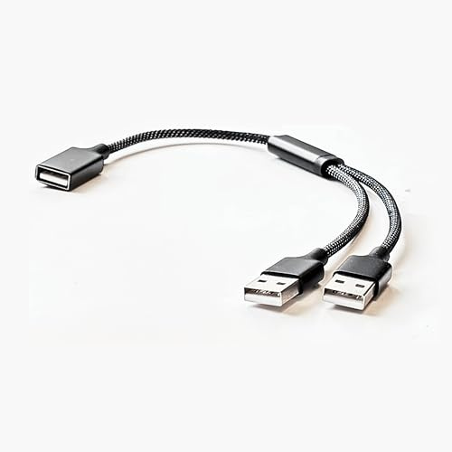 Villageboom USB Y Splitter 1 zu 2 – Doppel USB Kabel, 1 Buchse 2 Stecker (Laden und Daten) - Achtung: Überträgt Daten nur in eine Richtung — vom Einzel-Kopf zum Doppel-Kopf