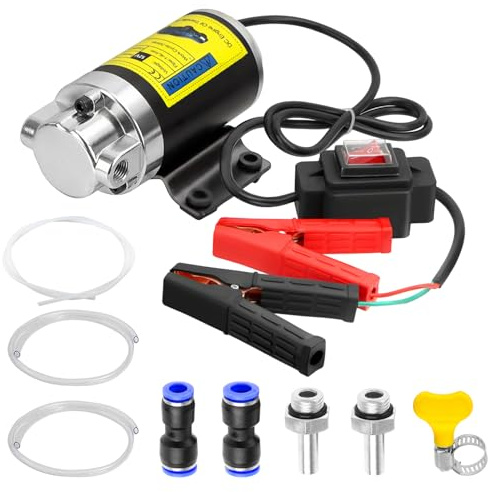 Elettrica Pompa Estrattore 12V 100W Pompa Estrattore per Aspirazione Olio Motore con 3 Tubi Pompa Aspira Olio Diesel Estrattore Fluido per Automobile, Motorbike, Camion, Trattori