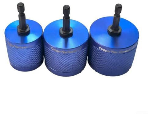 Limpiador de tubos de cobre, cepillo de herramientas eléctricas de limpieza de tubos de cobre, mango hexagonal de 1/4 para limpieza de brocas eléctricas de 15 mm + 22 mm (19 mm)