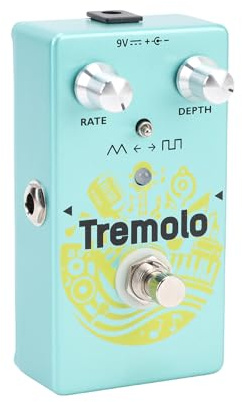Xiuganpo Modulationspedal für E-Gitarre, Echtzeitanpassungen Tremolo-Effektpedal mit RATE- und DEPTH-Reglern, für True Bypass, Aufnahme, Wiedergabe, Layering