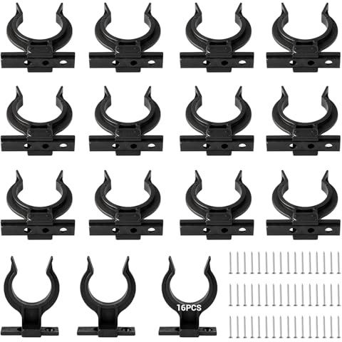 16 Stück Sockelleisten Clips Küchensockel Befestigung mit 48 Schrauben | Sckelleiste Küche, Sockelleiste Küche Befestigungsclips, Küchensockel für 32-42mm Küchenfüße, Schwarz