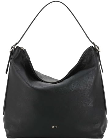 Abro Schultertasche Umhängetasche Leather Agave Hobo Bag Carina Black/Gold schwarz
