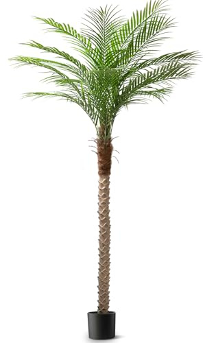 Palma artificiale Phoenix alta 2,1 m – Finto grande albero tropicale con 15 foglie regolabili, pianta di palma da sago sintetica per interni ed esterni, decorazione per soggiorno, patio, piscina