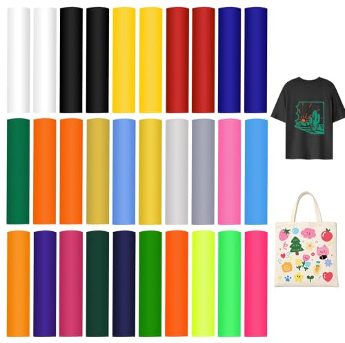 Lwezgi 30 Stück Infusible Ink Folie, Infusible Transfer Ink Sheets 30.5 * 11.5cm, Unschmelzbare Transfer Tintenblätter, Sublimationsfolie für DIY Tasse, T-Shirt, Taschen (Einfarbig)