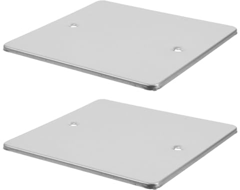 Plaques de Protection d'Interrupteurs Carrées en Acier Inoxydable Argenté | Plaque Murale Vierge, pour Interrupteurs et Prises 120 Type, Maison Cuisine, Montage Facile
