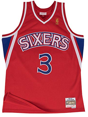 Mitchell & Ness Philadelphia 76ers Allen Iverson 1996 Road Swingman Jersey (X-Large)