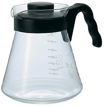 Hario VCS-03B 1000 ml 1-Piece Glass Coffee Server, Black