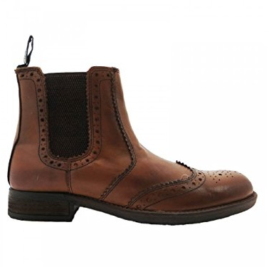 Roamers BILBAO Mens Chelsea Gusset Brogue Boots Tan