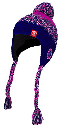Trollkids Girls Borgund Bobble Cap 54, Navy/pink