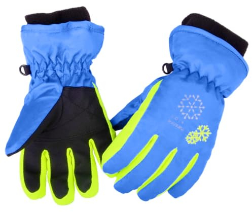 Azarxis Kinder Handschuhe Winter Ski Handschuhe für Kinder Mädchen Jungen Radfahren Skifahren Snowboarden (Blau, XS (3-5 Jahre))