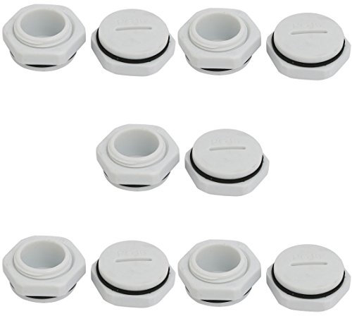 sourcingmap PG16 Nylon Male Threaded Cable Gland Screw End Cap Cover Gray 10pcs