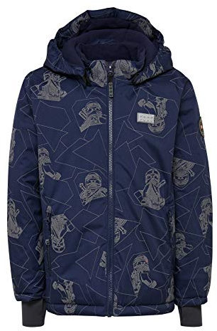 LEGO Wear Jungen Ninjago LWJORDAN 712 - Winterjacke Jacke,per Pack Blau (Dark Navy 590),104 (Herstellergröße:104)