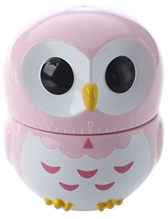 ACAMPTAR Horloge d’Hibou minuterie minuteur et Oeuf Couteau de Cuisine sablier (1 a 60 Minutes) (Rose)