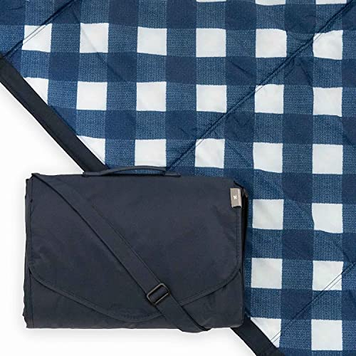 Little Unicorn - Coperta da picnic Premium lavabile Grande - Tappetino da gioco idrorepellente con sottofondo isolante, Telo da spiaggia - Varie dimensioni - 152 x 213 cm (Navy Plaid)