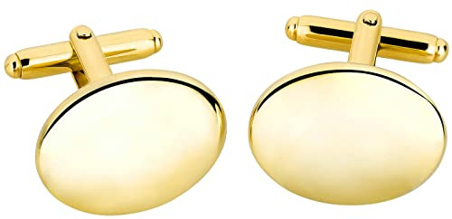 Grom Manschettenknöpfe 585er Gelbgold oval poliert