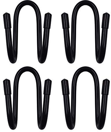 YYST Chain Link Fence Hangers - 4 Pack - Black - PVC Material - Garden Style - Holds Up to 2 Pound - No Pool Accessories