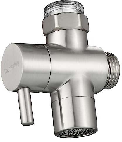 Tecmolog Messing 3-Wege-Wasserhahn Adapter M22 auf M24 Nickel SBA021CNA