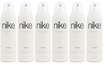 NIKE - The Perfume Woman Pack de 6 x 200 ml, Desodorante Mujer Spray, Desodorante Antimanchas para Todo Tipo de Piel, 0% Sales de Aluminio, de Larga Duración, Fragancia Oriental Vainilla