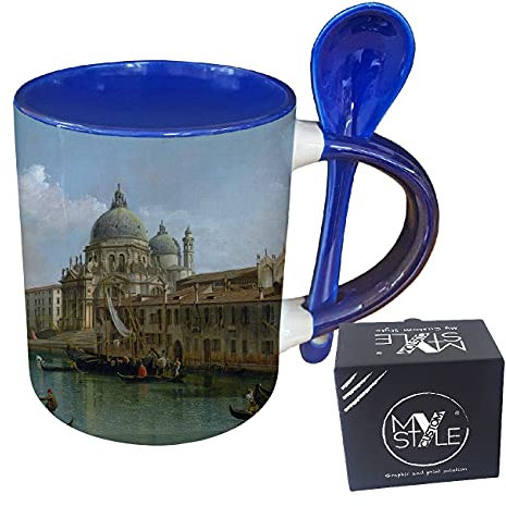 My Custom Style Tazza Blu+cucchiaino#Arte-Canal Grande, Bellotto#325ml