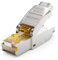 deleyCON 1x CAT 8 Prise Réseau RJ45 Sans Outil Prise Réseau 40 Gbit/s Blindée pour Câbles d'Installation Rigides de Câble Brut Connecteur RJ45 Ethernet LAN DSL Câble de Brassage