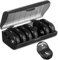 Fullicon Pill Box Organiser 2 Times A Day, Portable 7 Day Pill Boxes, Tablet Organiser with Large Compartments for Medicine, Medication, Vitamin and Fish Oil Supplements (Black)