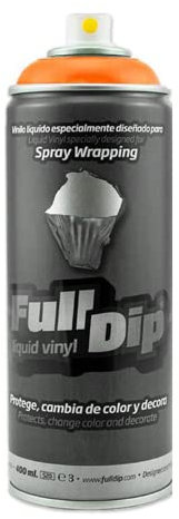 AutoFullCar Full Dip Spray Fluor 400 ml | Vinyle liquide aérosol peinture voiture moto vélo jante orange fluo