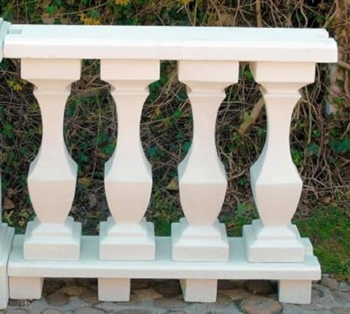 Casa Padrino Jugendstil Balustrade Weiß 100 x 25 x H. 86 cm - Massives Stein Geländer aus feinstem Beton - Prunkvolle Garten & Terrassen Deko