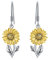 PROESS Sonnenblumen Ohrringe für Damen 925 Sterling Silber Du Bist Mein Sonnenschein Sonnenblumen Baumeln Ohrringe Schmuck Geschenke für Frauen Mädchen Teenager