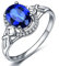 Epinki Diamantring 18K Au750 Weißgold, Hochzeitsring Trauringe Partnerringe Tansanit 1.45ct Klassischer Ringe mit Diamant Gr.66 (21.0)