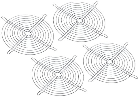 PATIKIL 200mm Fan Finger Grill, 4 Pack Metal Grill Protector Guard for 200X200mm Fan Protective Cover DIY, Silver