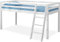 Bunk Beds for Kids, 3ft Single Bunk Bed, Mid Sleeper Cabin Bed Solid Pine Wood Single Bed Frame with Stairs, Loft Bunk Beds for Children, White 198L x 97W x 110H cm