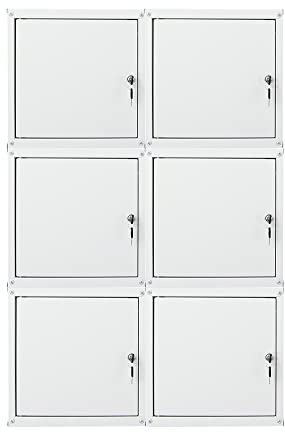 PROREGAL Mega Deal 6X Schließfachwürfel Cubic XL HxBxT 45x45x45cm Grau Schließfachschrank Metallspind Wertfachschrank Umkleideschrank 6 Fächer