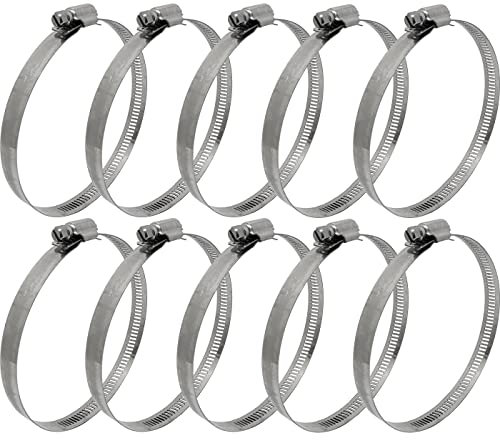Lumonic 10x 91-114mm Schlauchschelle Edelstahl V4A 304 I einstellbare Schlauchschellen zum Schrauben I für Rohre Schläuche Waschmaschine KFZ Auto Haus