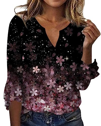 Chemise en Dentelle Femme Crop Top Rouge Hauts à Manches 3/4 T-Shirt Jaune Moutarde Tee-Shirts Chemise Stretch Chemise De Nuit en Coton