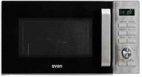 Svan Microondas 23 Litros Cerámico Inox SMWC23900DGN. 900W, 13 Programas, Modo Descongelación, Revestimiento Interior, Fácil Limpieza, Temporizador 95min.