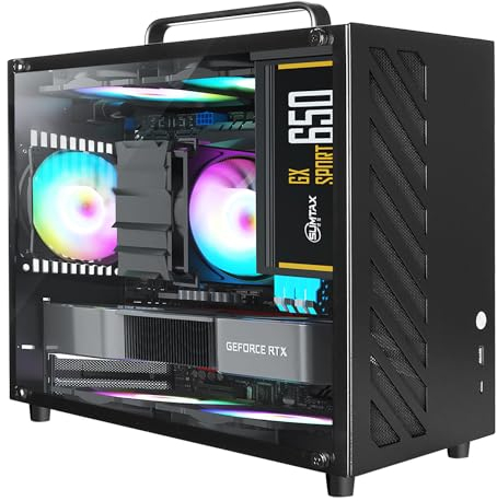 SZD I8 Micro ATX PC Gaming Case, Mini-ITX Scheda madre Small Form Factor Computer Chassis con pannello laterale in vetro temperato, I/O anteriore USB 3.0 Tipo C Port, pannelli in rete ad alto flusso