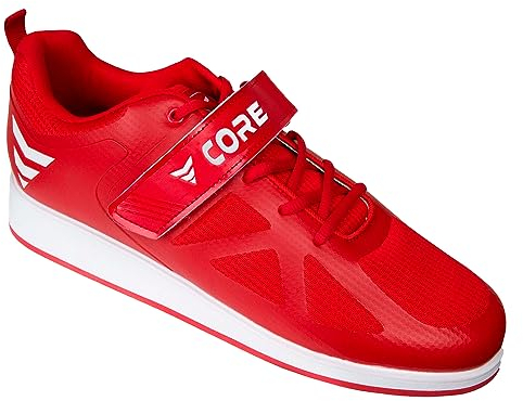 Nordcore Gewichtheberschuhe für Herren und Damen - Powerlifting, Weightlifting, Bodybuilding, Squat, Kreuzheben - Rot 37 EU