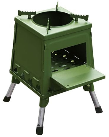 Kaminofen holzofen ist faltbar und leicht zu verstauen,Kleiner holzofen für wohnmobil ständer versenkbar,Tragbares Holzofen Outdoor, Outdoor-Kochgeschirr (Color : Green, Size : 22 * 22 * 36CM)